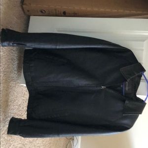 Men’s black leather jacket